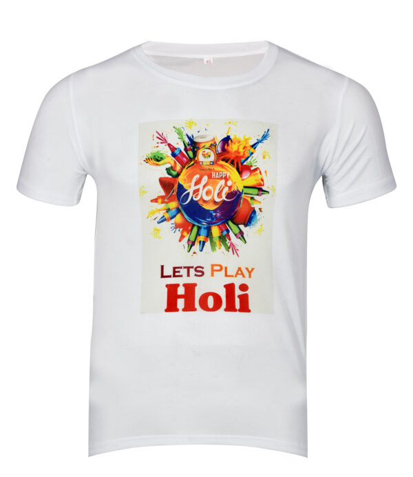 holi white t shirt