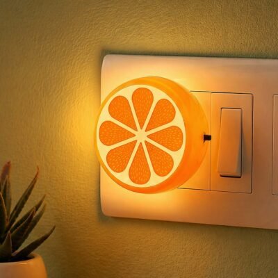 Round Orange Lamp Lemon Orange Fruits Toy Design Shape Night Lamp for Kids Favourite Birthday Party Return Gifts (Assorted)