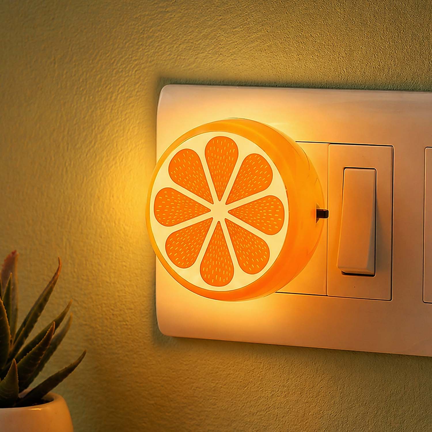 Round Orange Lamp Lemon Orange Fruits Toy Design Shape Night Lamp for Kids Favourite Birthday Party Return Gifts (Assorted)