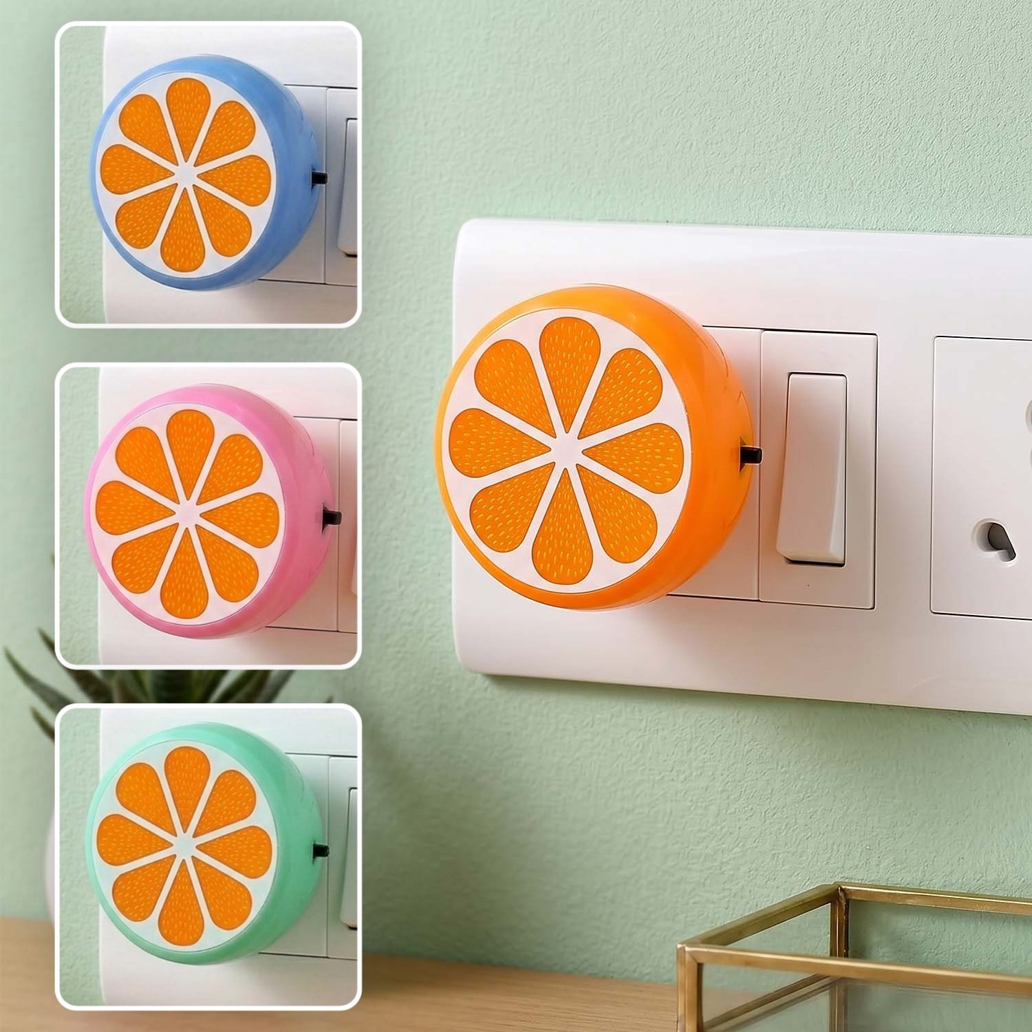 Round Orange Lamp Lemon Orange Fruits Toy Design Shape Night Lamp for Kids Favourite Birthday Party Return Gifts (Assorted) - Image 2