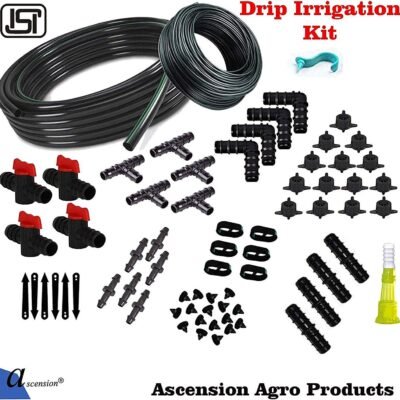 Ascension Agro Drip Irrigation Garden Watering Plants Drip Kits Adjustable for 100 Plants drip kit ISI Certified