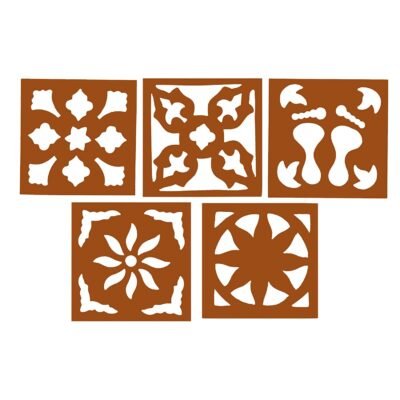 Combo of Rangoli Stencils Wooden Rangoli Designs DIY Rangoli Patterns Swastik Flowers OM Diya Deepak Rangoli Maker for Deepawali Navratri Festivals