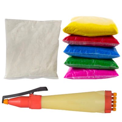 Rangoli Making Kit 5 Multicolor Rangoli Powder 80g Each & 400g White Rangoli Powder Ceramic Rangoli Colour with Rangoli Outliner Pen for Diwali Navratri Pongal Pooja Mandir