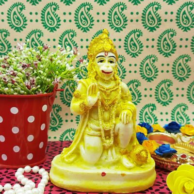 Handicrafts Hanuman Ji Statue Idol for Car Dashboard Pooja Idol for Home and Office use Religious murti Diwali Gift Festive Idol Showpiece Sculpture Hindu Gift