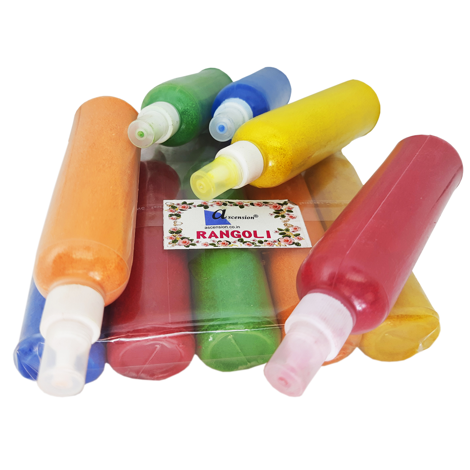 Multicolor Rangoli Powder Colors Floor Arts 100GM -12 Pack US