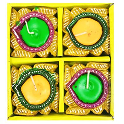 4 Swastik Diya Wax Candle Diya Deepak Special Reusable Diya Colourful Earthen Designer Diya Handmade Mitti Ke Deepak Diye Designer Terracotta Decorative Diwali Deepak