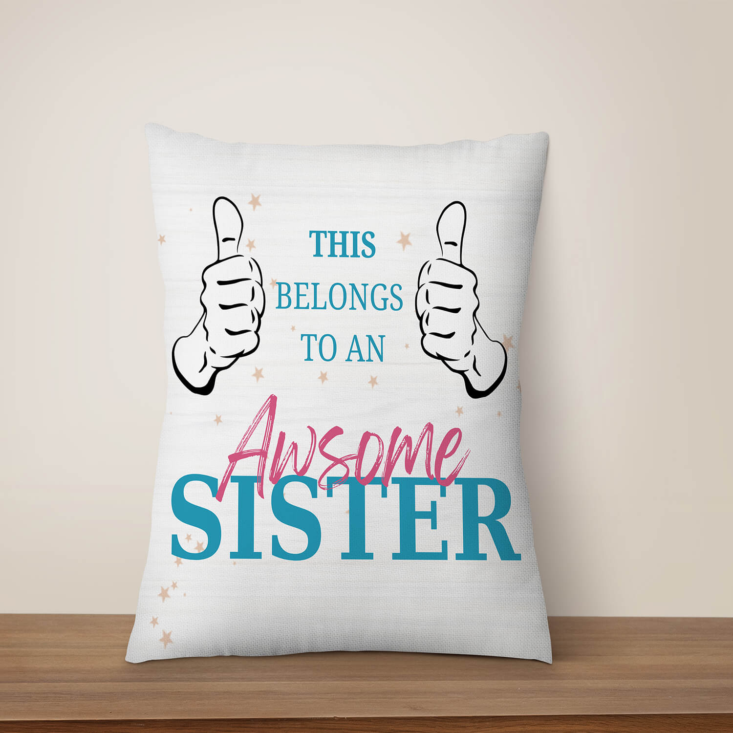 Printed Decorative Throw Pillow Cushion Cover & Filler for Gifts Sister Rakhi Gift Birthday Gift (12 inch x 12 inch, )