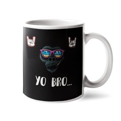 Yo Bro Printed Ceramic Coffee Mug for Gifts Brother Sister 350ml