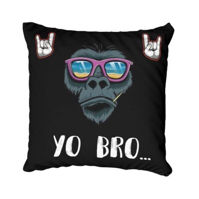 Yo Bro Printed Decorative 12X12" Throw Pillow Cushion Cover & Filler For Brother Gifts On Raksha Bandhan