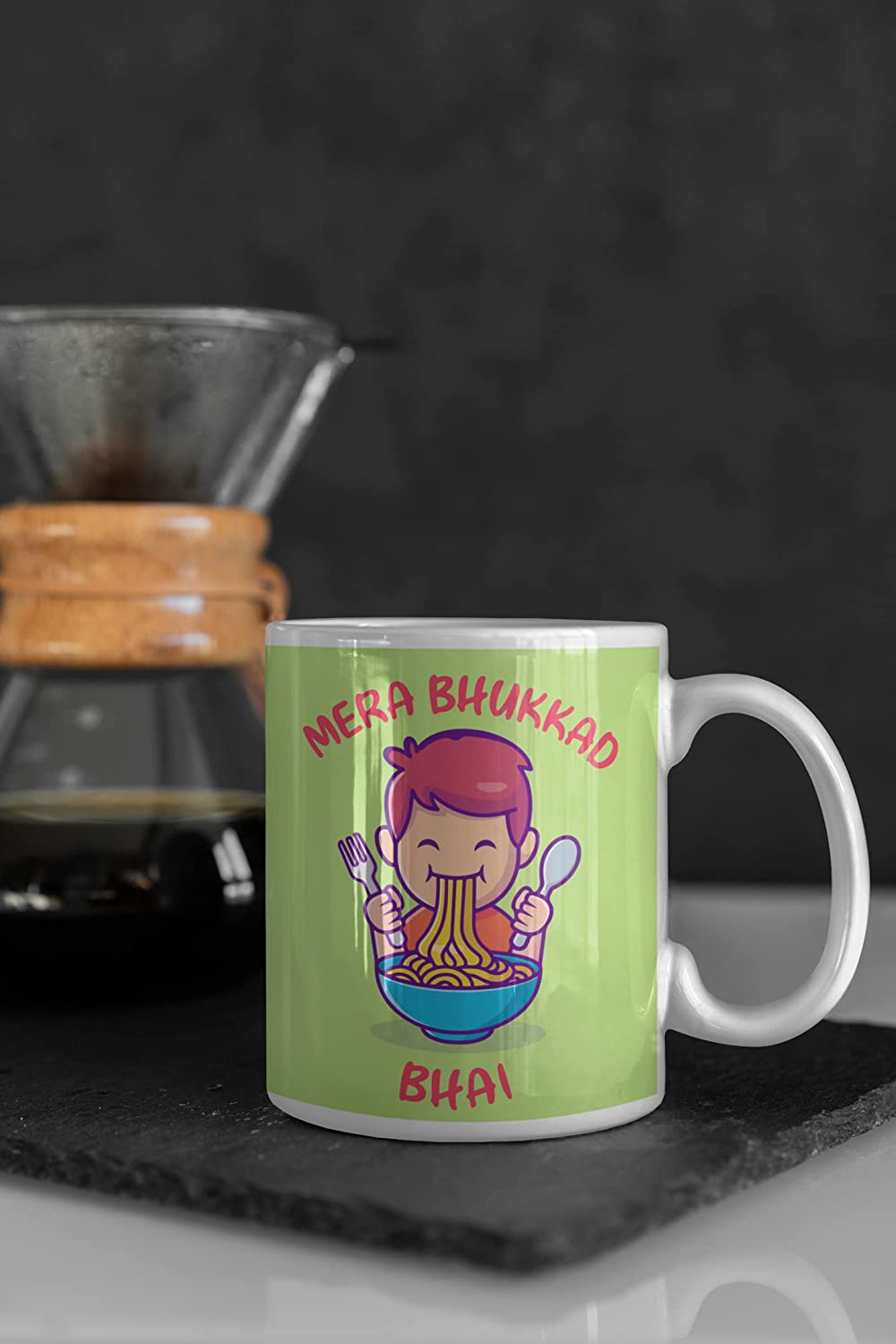 Mera Bhukkad Bhai Printed Ceramic Coffee Mug for Gifts Brother Sister 350ml - Image 2