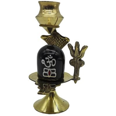 Shivling showpiece shivling showpiece for home décor shivling brass shiva showpiece shivling brass shive showpiece for pooja shivling brass figurine showpiece shiv linga lingam figurine showpiece Metal Statues
