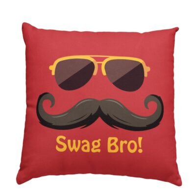 Swag Bro Printed Decorative Throw Pillow Cushion Cover & Filler For Brother Birthday Rakhi Gifts