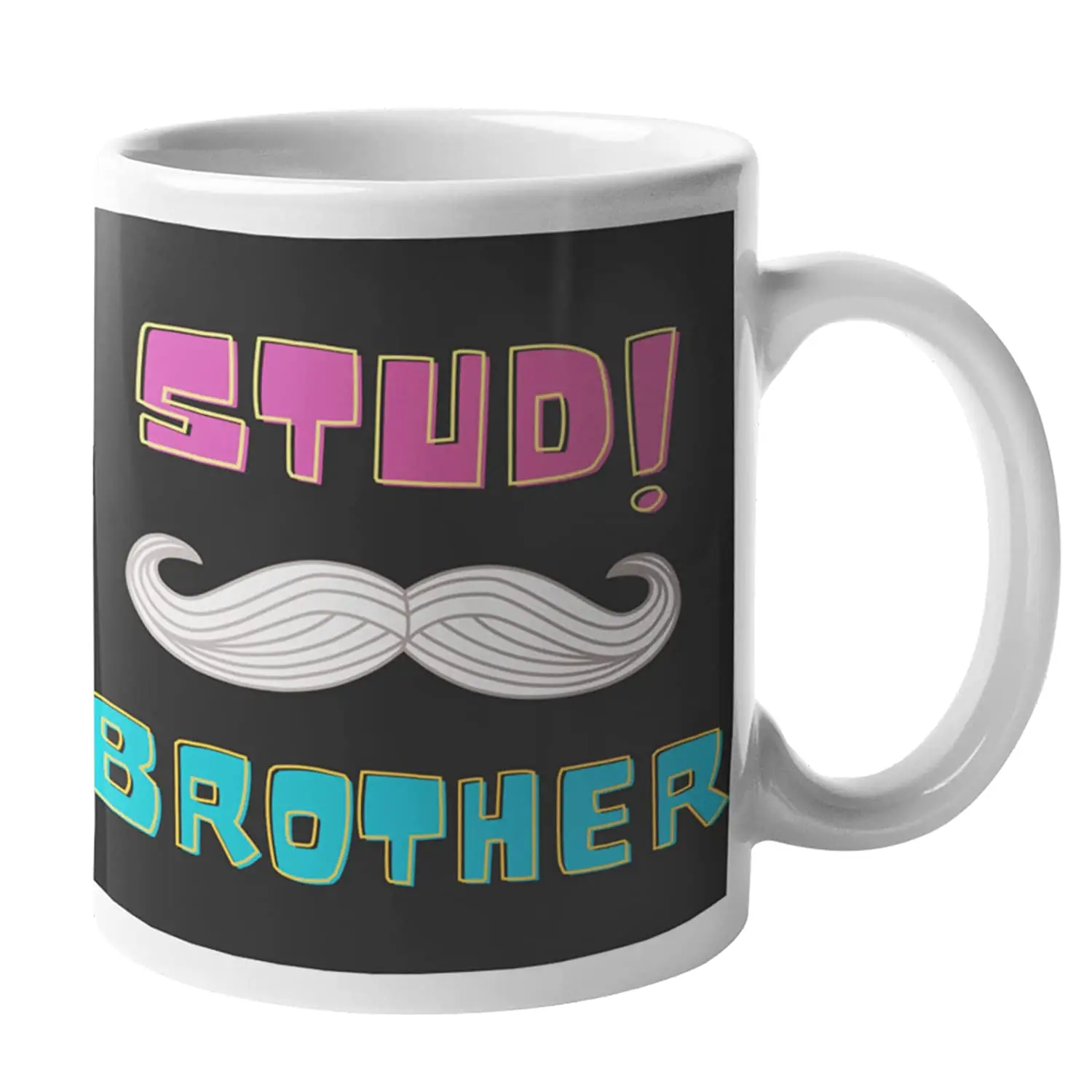 Stud Brother Printed Ceramic Coffee Mug for Gifts Brother Bhai Bro Rakhi Gift Birthday Gift 350ml