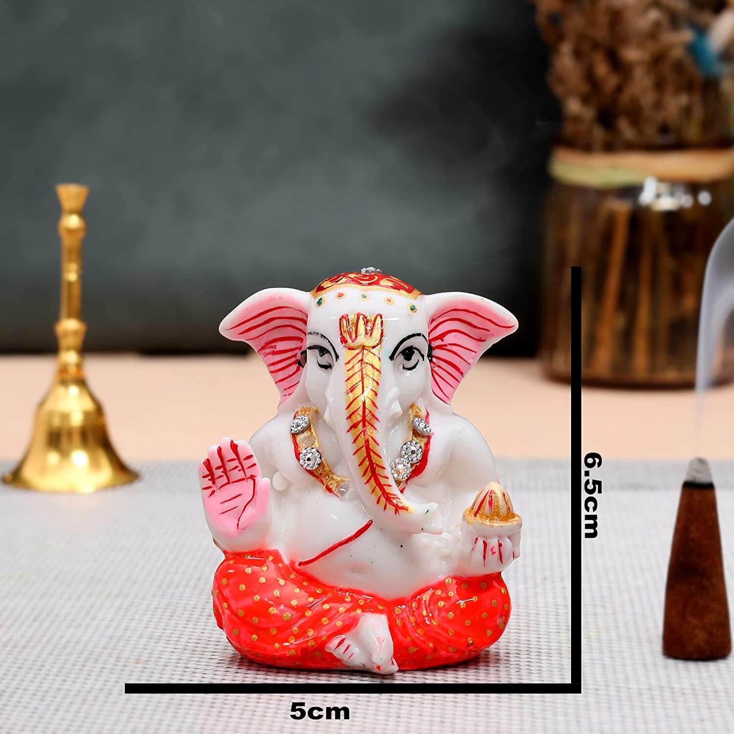 Buy DecorTwist Marble Dust Lord Ganesh Idol Decorative Items for Home &  Office White Ganpati Statue Decoration Religious Showpiece for Home Decor  Pooja Room Temple & Wedding Gift Online at Low Prices