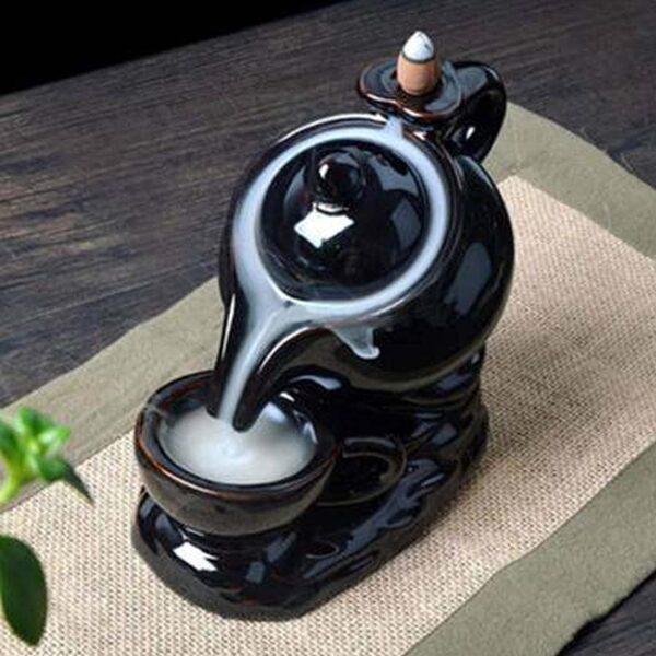 tea kettle smoke backflow tea kettle ceramic tea kettle decorative home decor decoration Fountain Smoke Backflow Cone Incense Holder