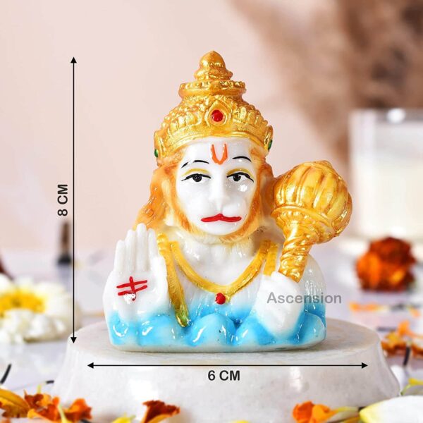 hanuman ji Statues for Home décor hanuman ji murti for car dashbord Bajrang Bali Ji murti for offce table Showpiece Figurine Marble hanuman Statue for pooja room gifting items polyresin statues