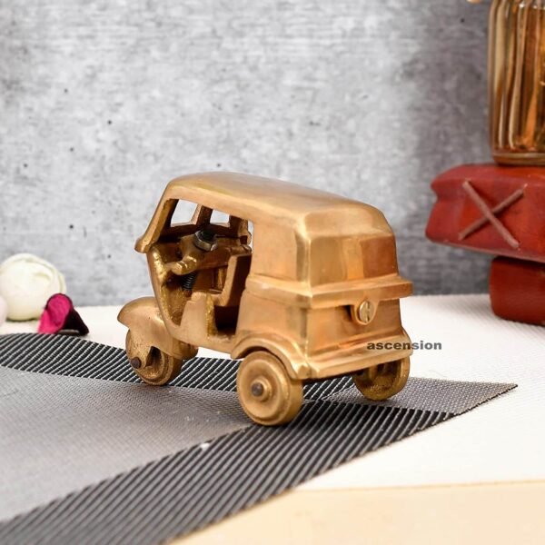 Auto Rickshaw Miniature Brass Decor Showpiece with Antique Finish home decor miniature items home decor items for living room home decor items for living room showpiece home decor items minimalist auto ricksaw metal statues