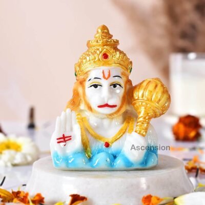hanuman ji Statues for Home décor hanuman ji murti for car dashbord Bajrang Bali Ji murti for offce table Showpiece Figurine Marble hanuman Statue for pooja room gifting items polyresin statues