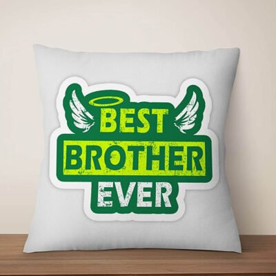 Best Bro Ever Printed Decorative Throw Pillow Cushion Cover & Filler for Gifts Brother Bhai Bro Rakhi Gift Birthday Gift