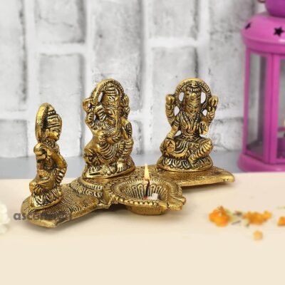 laxmi ganesh idol for home laxmi ganesh idol for diwali puja laxmi ganesh saraswati diya home decorative showpiece metal diya