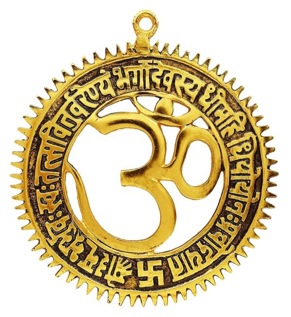 om with gaytri mantra metal wall hanging Home Decorative showpiece religious home decorative idols showpiece and figurine