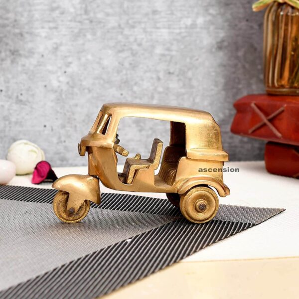 Auto Rickshaw Miniature Brass Decor Showpiece with Antique Finish home decor miniature items home decor items for living room home decor items for living room showpiece home decor items minimalist auto ricksaw metal statues