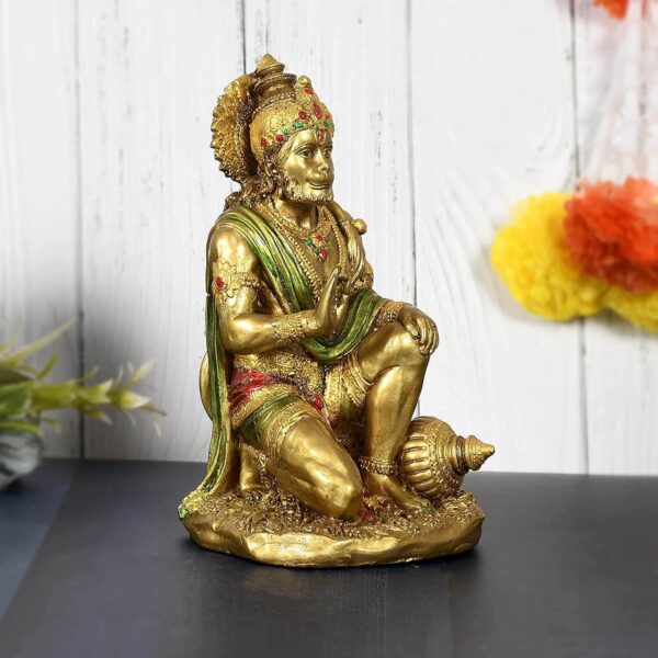 bajrang bali hanuman murti hanuman ji sindoori hanuman ji for pooja sindoori hanuman ji idol sindoori hanuman ji idol figurine statue sindoori hanuman ji for home décor sindoori hanuman ji for pooja room Polyresin Statue