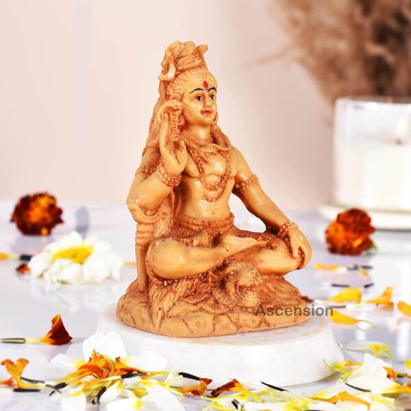 Lord Shiva statue sitting shivji for home decoration shankar ji murti for car dashboard Bholenath Mahadev statue resin shiva murti for pooja room showpiece Figurine birthday gift items Polyresin statues