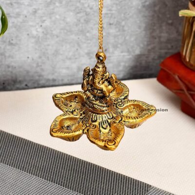 diya deepak hanging diya metal diya GANESH HANGING DIYA ganesh wall hanging diya ganesh wall hanging big size ganesha diya brass brass ganesha diya with bell ganpati decoration items for home ganpati decoration items for home mandir Metal statues