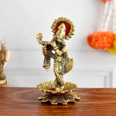 murli mnoher krishna metal krishna murti krishna Statue murti krishna murti for cardashbord metal krishna murti for pooja room birthday anniversary gift items Showpiece for home decoration krishna murti for janmashtami decoration metal statues