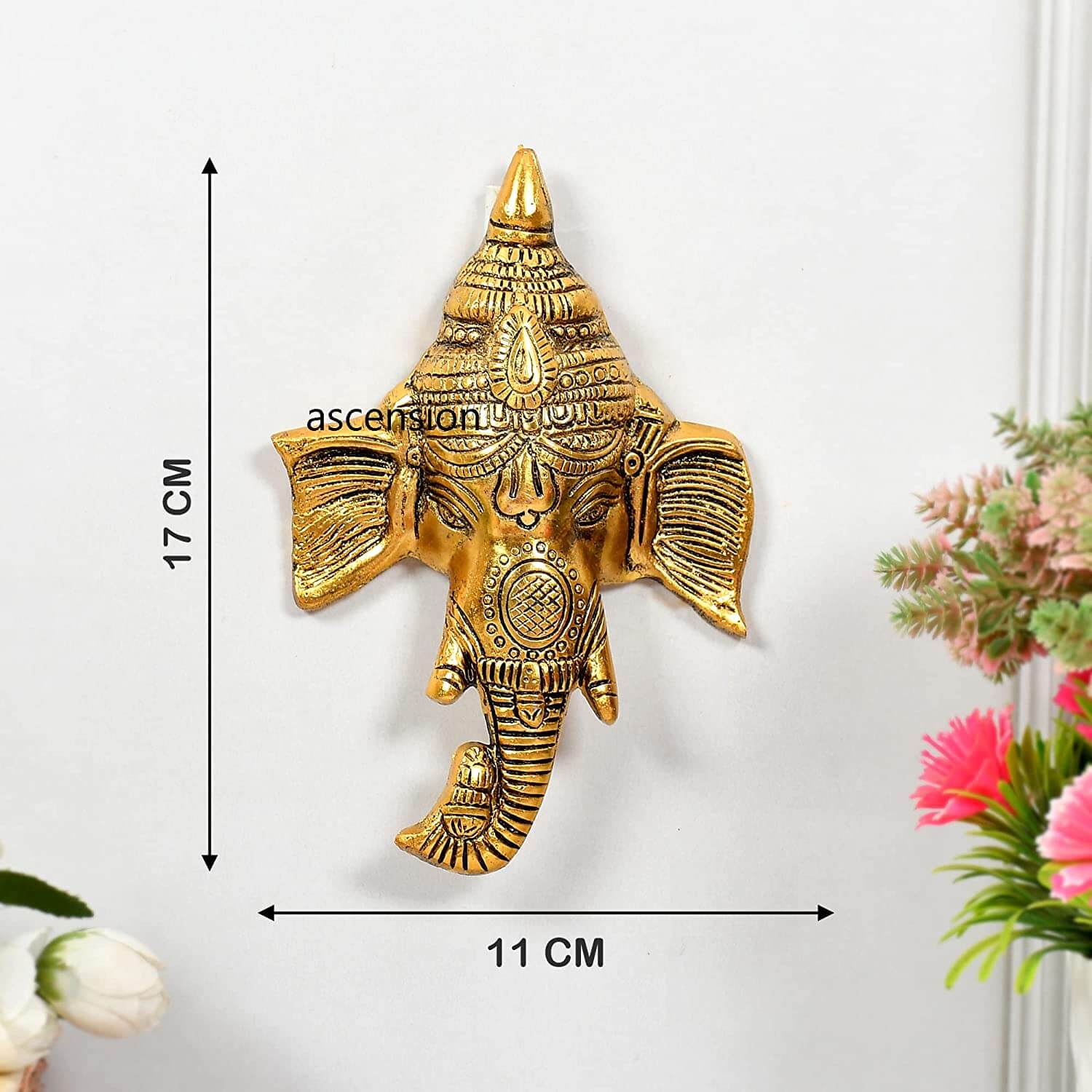 GOLDGIFTIDEAS 24K Gold Plated Bhuvanpati Ganesh Idol for Gift, Resin  Ganesha Statue with Cabinet, Return Gifts