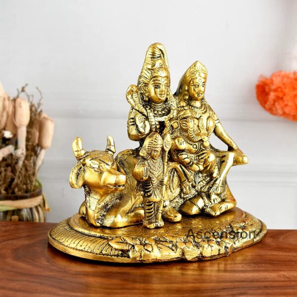 metal shivji family shiv parivar for home decoration Shiv Parivar Murti Showpiece Figurine For Home Office decor Shankar Bhagwan Family Murti bairthday anniversary gift items Metal Statues