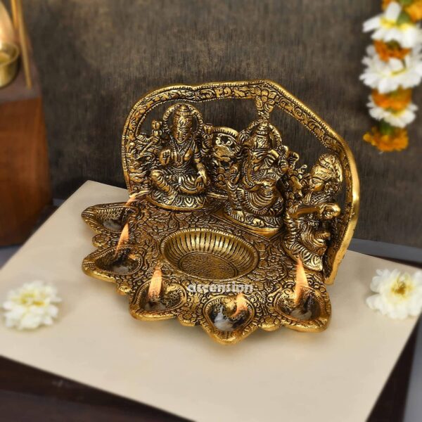 ascension diya lights for home decoration for diwali pooja aarti doop stand oil lamp with glass cover brass for bedroom living room aroma burner ceramic designer ganesh laxmi metal statues