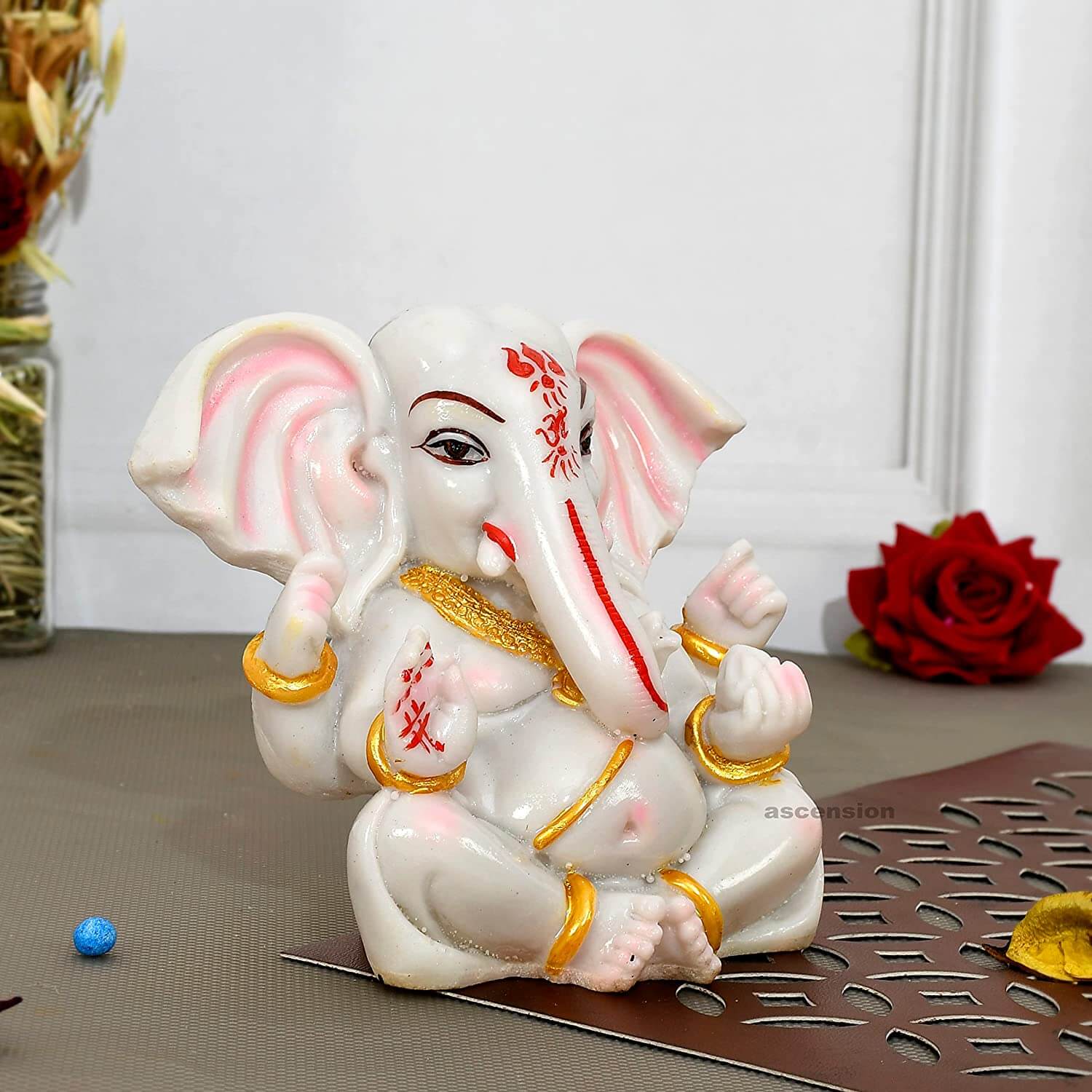 Ascension Handcrafted Polyresin Eco Friendly Lord Ganesha Ganpati Idol  Figurine Lord Ganesha Statue Showpiece for Home Decoration Diwali Puja Home  Decoration Festival Gifts (Multicolor) -