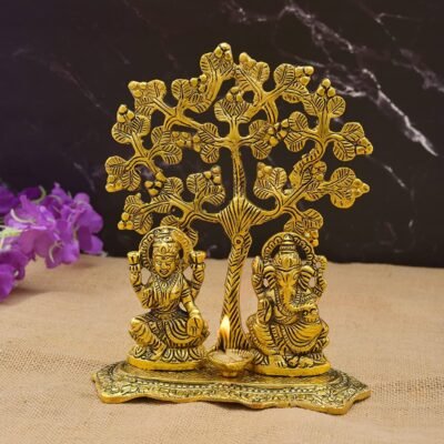 Gold Plated Metal Handicraft Laxmi Ganesh Office Shop Decorative and Gifts Puja Home Mandir Temple and Decorative Showpiece Birthday & Diwali GIfts metal statues