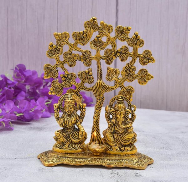 Gold Plated Metal Handicraft Laxmi Ganesh Office Shop Decorative and Gifts Puja Home Mandir Temple and Decorative Showpiece Birthday & Diwali GIfts metal statues