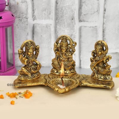laxmi ganesh idol for home laxmi ganesh idol for diwali puja laxmi ganesh saraswati diya home decorative showpiece metal diya