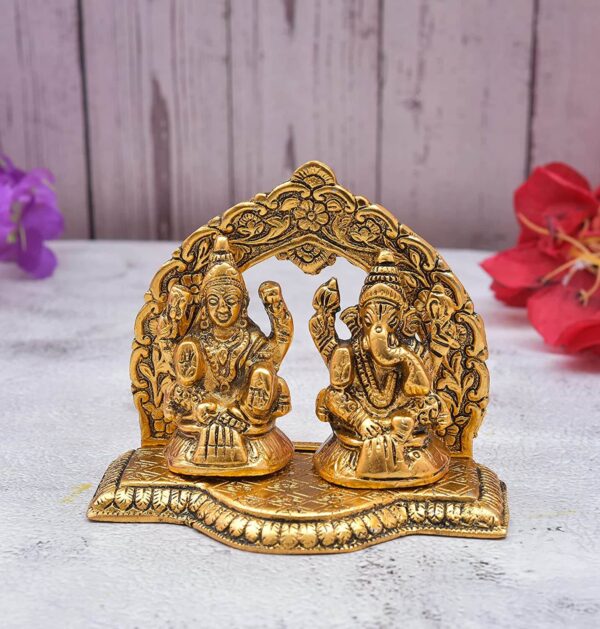 Laxmi Ganesh Murti diwali Decoration Itmes Ganesh Laxmi Spiritual Lucky Gift Birthday Gift & Wedding Gift Idia Metal laxmi Ganesh Statue Decor Gift Item decorative showpiece idols for home home decorative idols metal statues