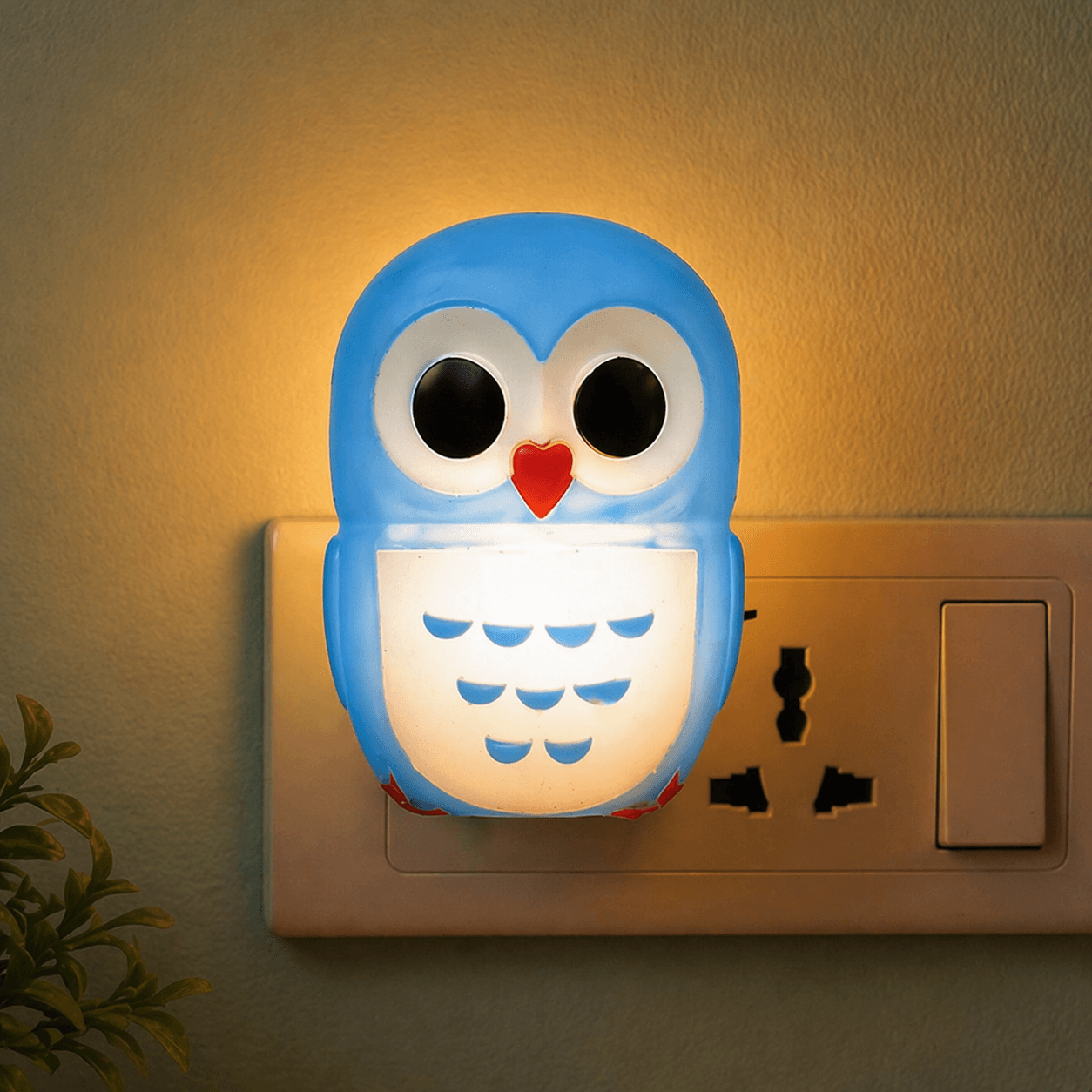 ascension Cute Owl Shape LED Night Lamp with Switch Plug-in