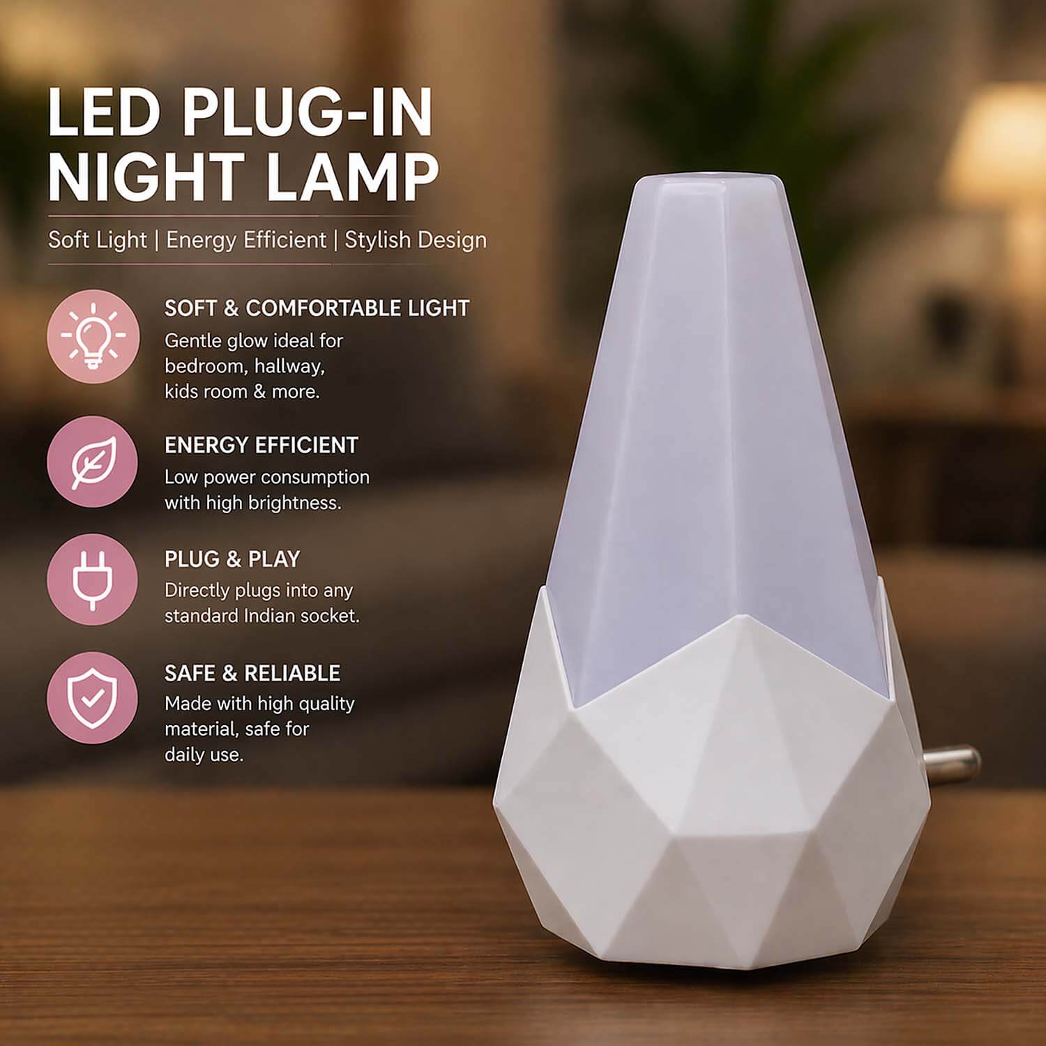 ascension Plastic Diamond Night Light for Baby Nursing Kids Favourite Birthday Party Return Gifts, Multicolour (Pack of 1) - Image 6