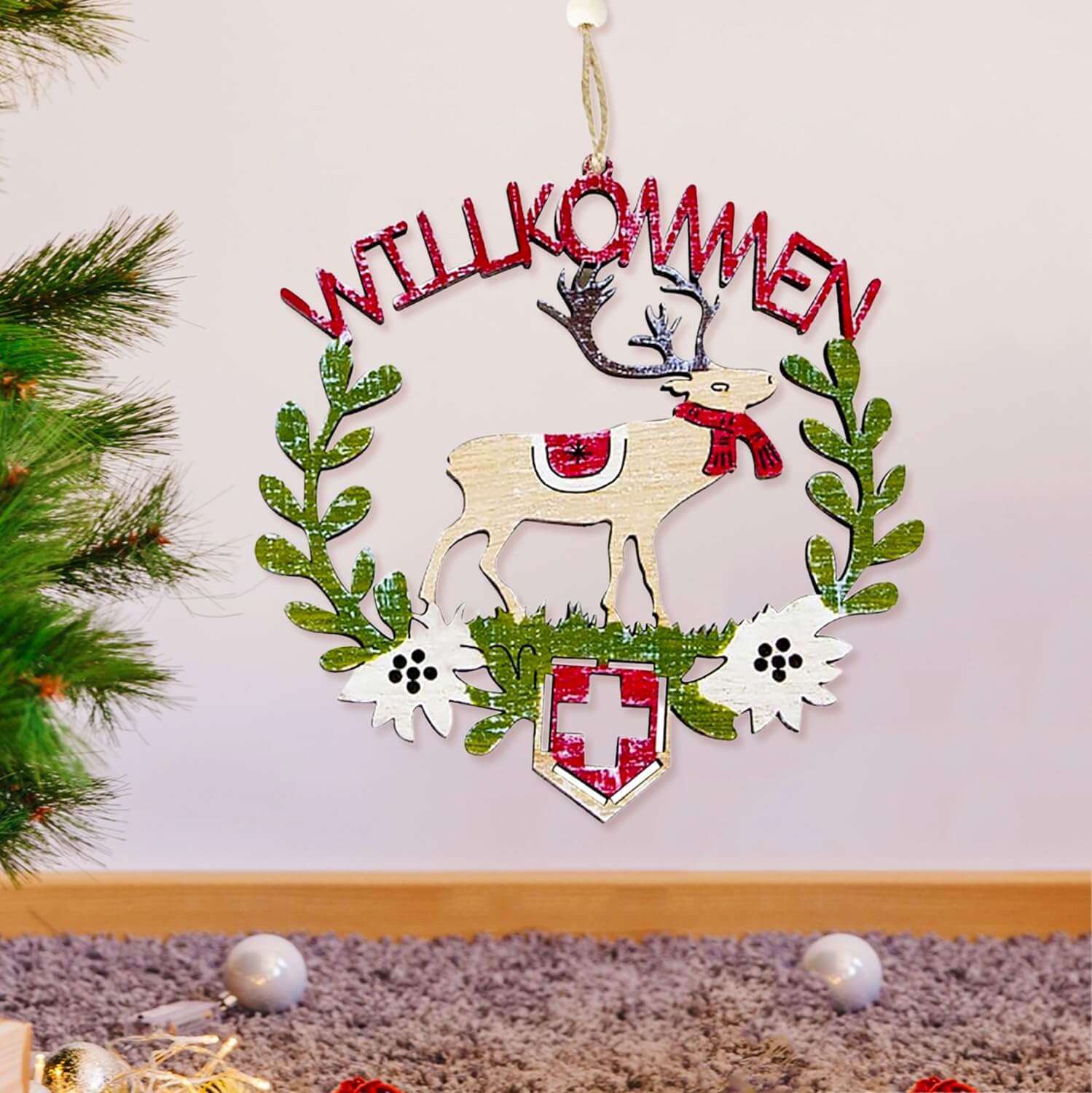 Merry Christmas Sign Wooden Hanging