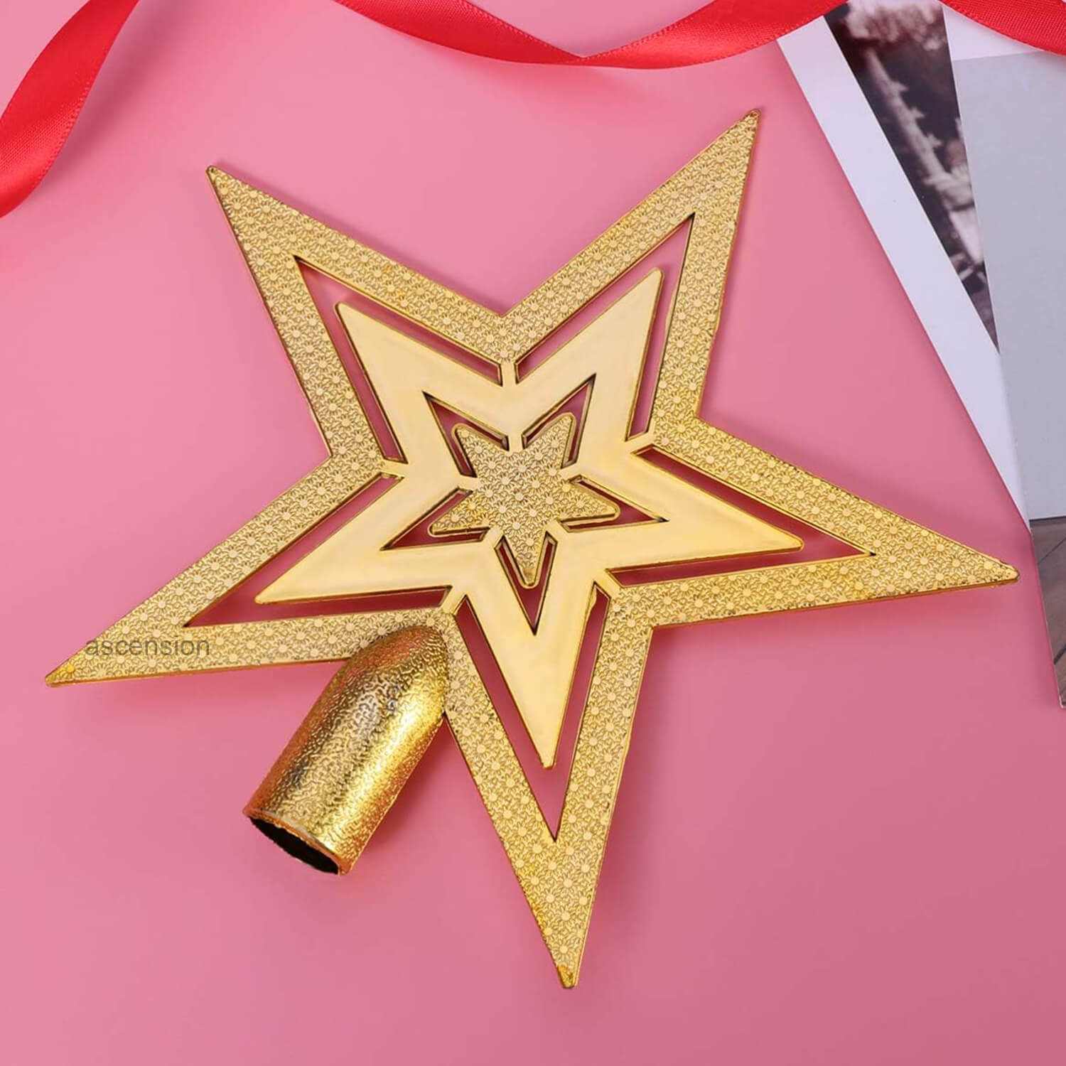 Christmas Star for Tree Top golden Tree Top Star for Christmas Xmas Tree Decoration