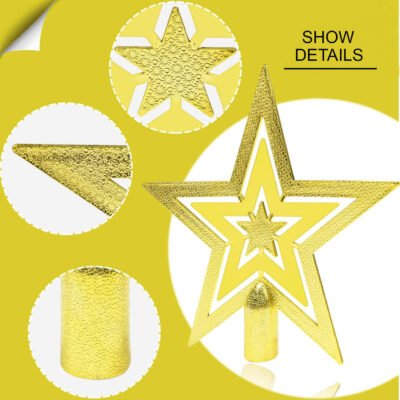 Christmas Star for Tree Top golden Tree Top Star for Christmas Xmas Tree Decoration