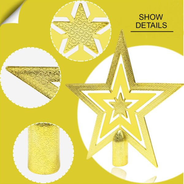 Christmas Star for Tree Top golden Tree Top Star for Christmas Xmas Tree Decoration