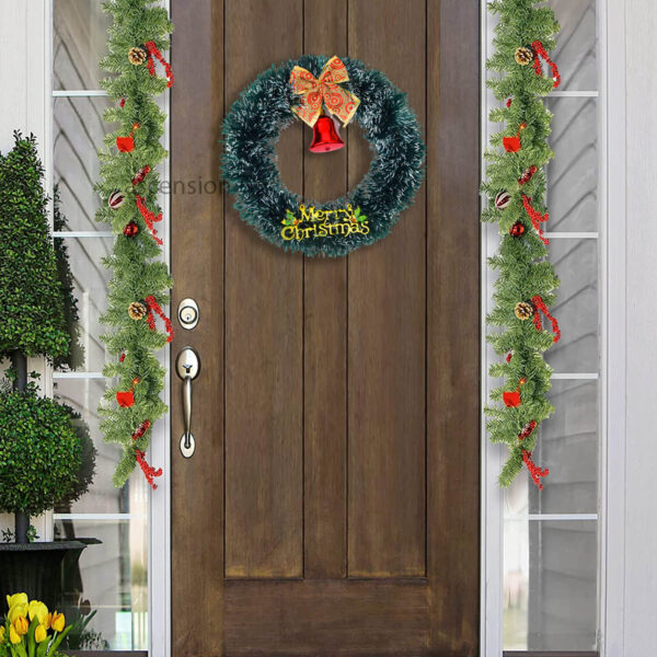 14 Inches Christmas Wreaths Green Colour Tree Hanging Front Door Decoration