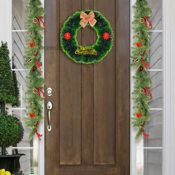 14 Inches Christmas Wreaths Green Colour Tree Hanging Front Door Decoration