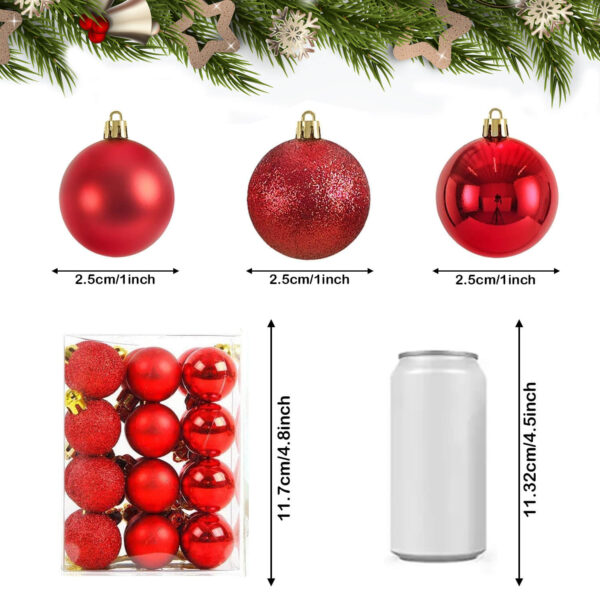 Pack of 24 Christmas Tree Decoration Balls