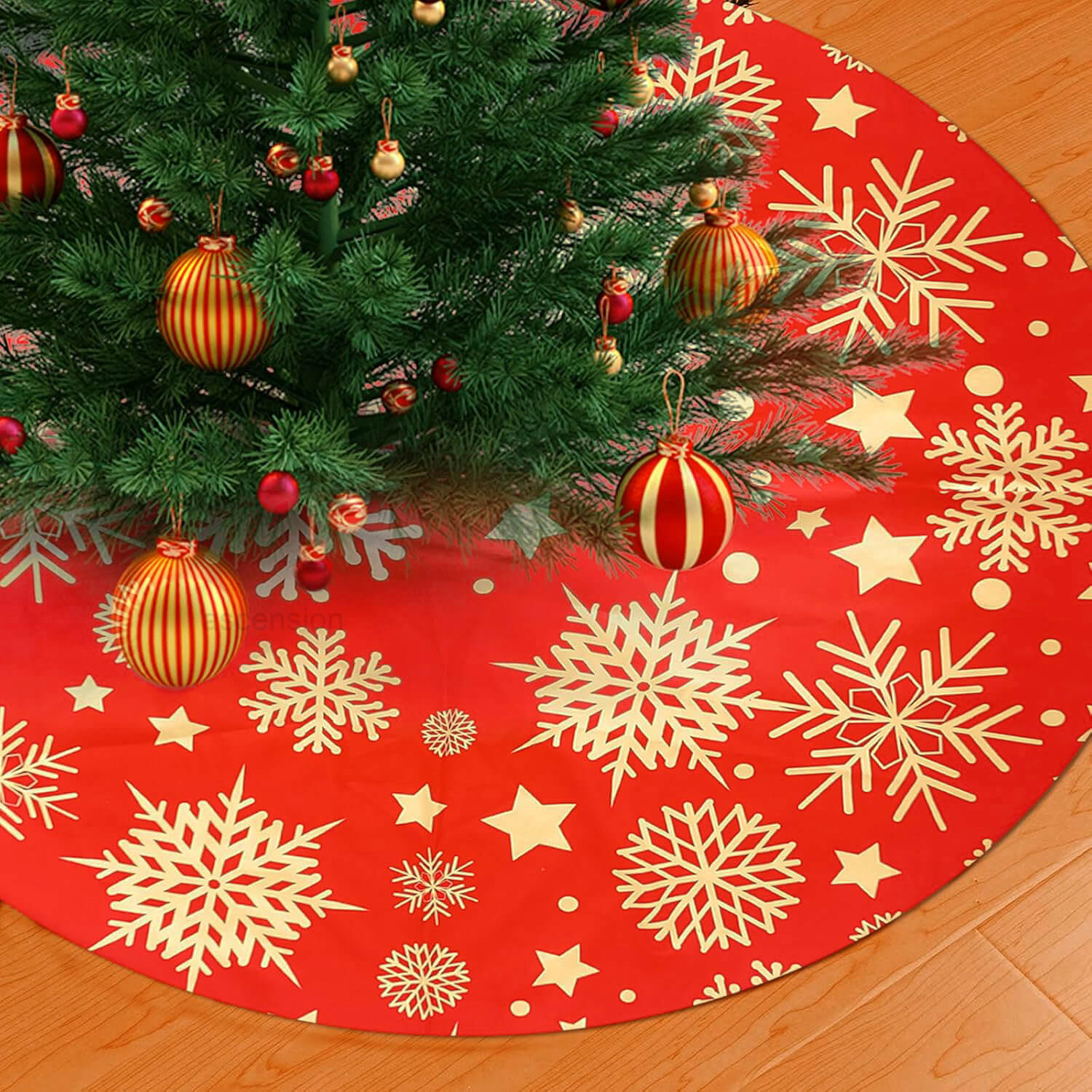 24Inch Christmas Tree Skirt Velvet Double Layered Tree Skirt for Christmas Xmas Tree Decoration