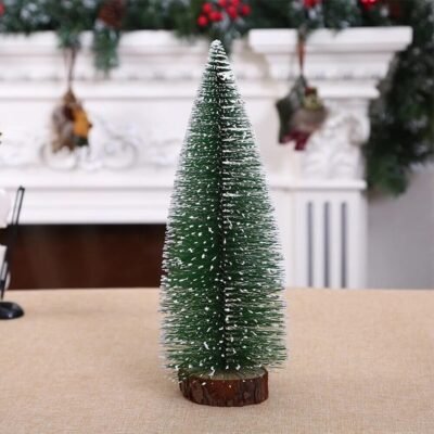 Ascension Mini Artificial Xmas Tree for Christmas Decoration Christmas Tree Miniature Table Decor Tree with Wooden Base Bottle Brush Tree for Home Christmas Décor DIY (30cm)