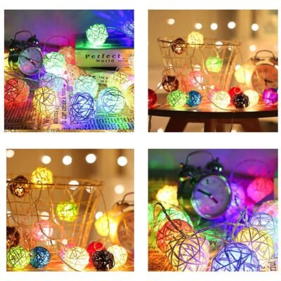 Rattan Balls String Lights